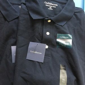 Two Navy Blue Croft and Barrow Polo Shirts
